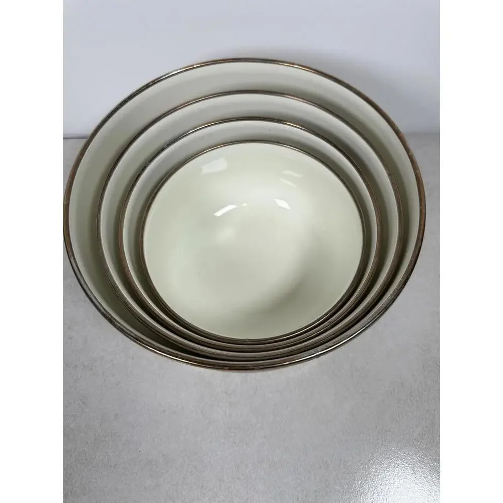 VTG Concord China Fruit Enamel Nesting Mixing Bowls Set of 4 Retro Kitchen